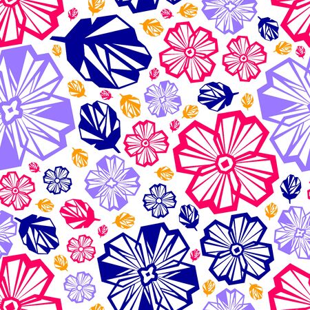 Seamless floral colorful pattern for fabric or paper print designのイラスト素材