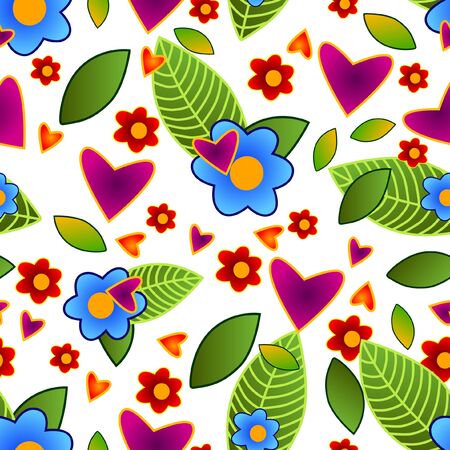 Seamless floral colorful pattern for fabric or paper print designのイラスト素材