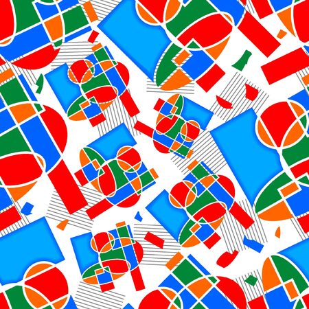 Seamless polygonal colorful pattern for fabric or paper print designのイラスト素材