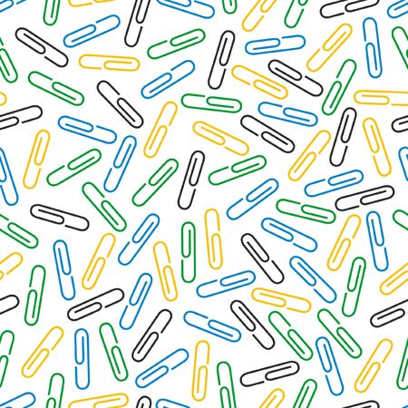 Seamless pattern. Colorful paper clips artwork.のイラスト素材