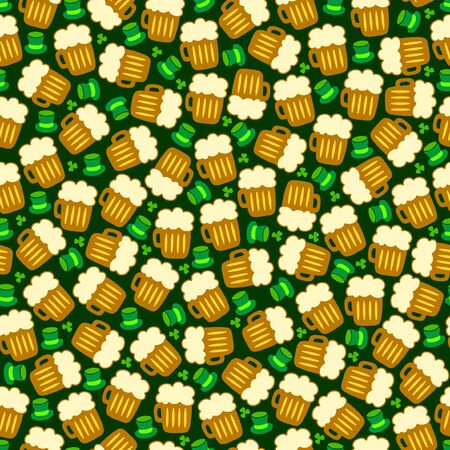 Seamless st Patrik pattern of simple objectsのイラスト素材