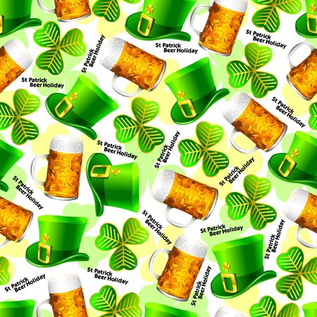 Seamless background pattern with St. Patrick's Holiday symbolsのイラスト素材