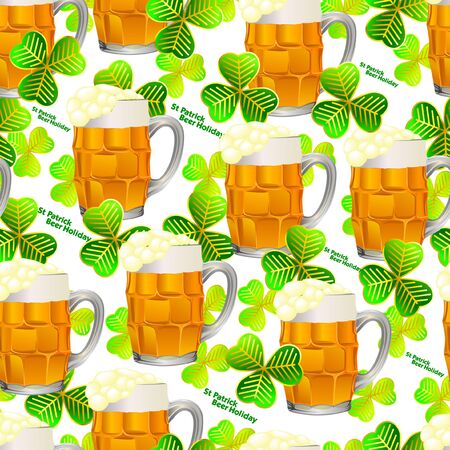 Seamless background pattern with St. Patrick's Holiday symbolsのイラスト素材