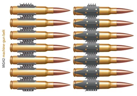 Machine gun belt part. Inner and outer side.のイラスト素材