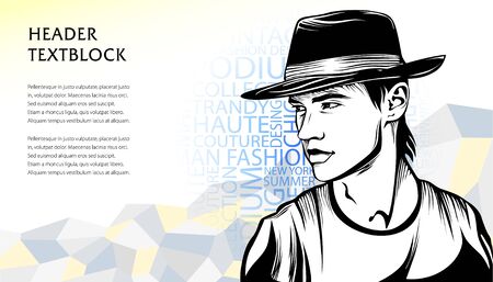 Fashion catalogue colorful page template. Design developed by gradient graphic, soft colors and polygonal background.のイラスト素材