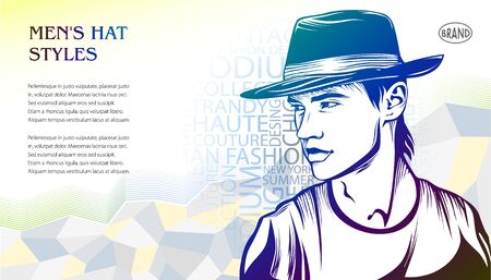 Fashion catalogue colorful page template. Design developed by gradient graphic, soft colors and polygonal background.のイラスト素材