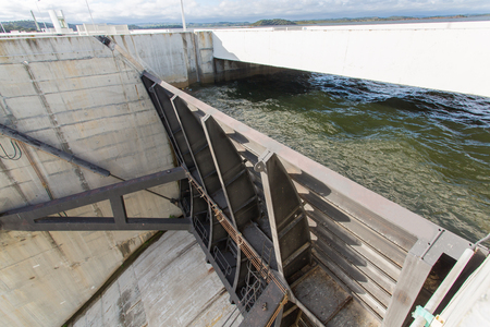 Sluice Alqueva Dam, Portugalの写真素材