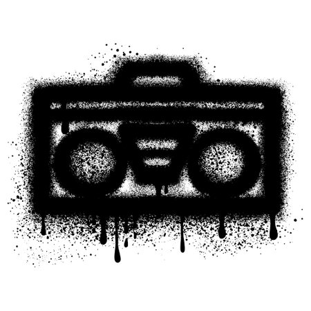 Spray Painted Graffiti television isolated with a white background. Vector design street art.EPS 10.のイラスト素材