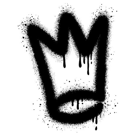graffiti spray crown icon isolated on white background.のイラスト素材