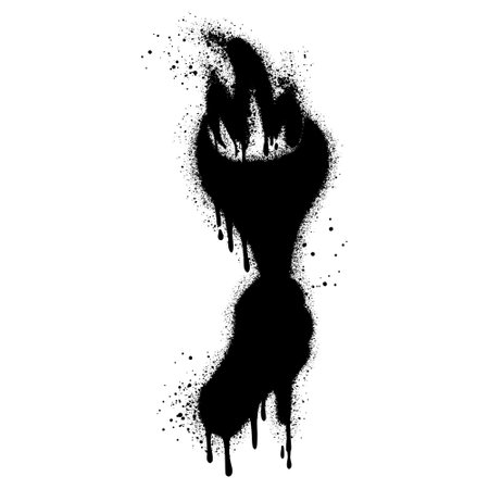 Spray Painted Graffiti torch fire Sprayed isolated with a white background.のイラスト素材