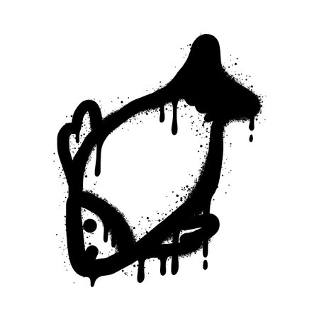 fish graffiti with black spray paint.のイラスト素材