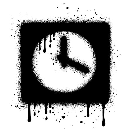 Spray Painted Graffiti O'clock isolated with a white background. Vector design street art. EPS 10.のイラスト素材