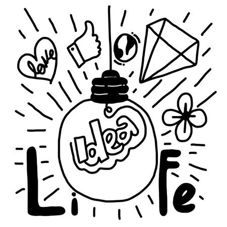 Doodle design style concept of idea, business doodle.のイラスト素材