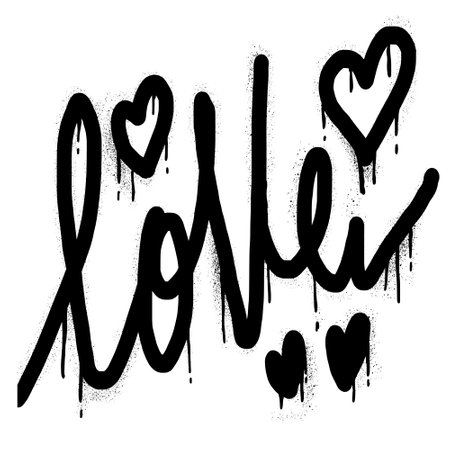Spray Painted Graffiti love Word Sprayed isolated with a white background. eps 10.のイラスト素材