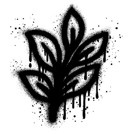 Spray Painted Graffiti leaves Sprayed isolated with a white background.のイラスト素材