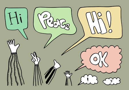 Applause hand draw on gray background with lettering.vector illustration.のイラスト素材