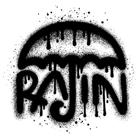 Spray Painted Graffiti umbrella icon Sprayed isolated with a white background.eps 10.のイラスト素材