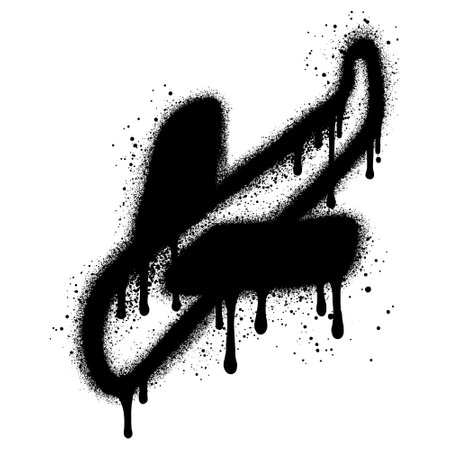 Spray Painted Graffiti airplane isolated with a white background. EPS 10.のイラスト素材