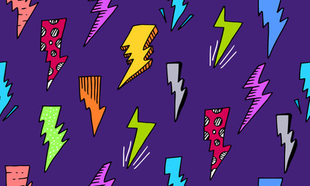 Abstract retro pattern vector with lightning. For wrapping paper, wallpaper, textile, background.