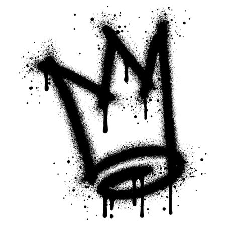 graffiti spray crown icon isolated on white background.のイラスト素材