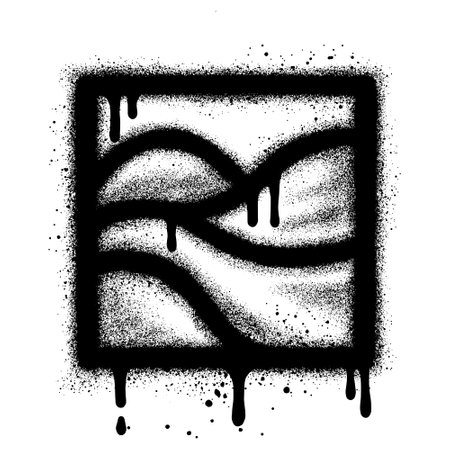 Spray Painted Graffiti Picture icon Sprayed isolated with a white background.のイラスト素材