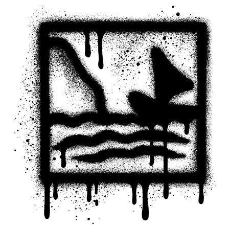 Spray Painted Graffiti Picture icon Sprayed isolated with a white background.のイラスト素材
