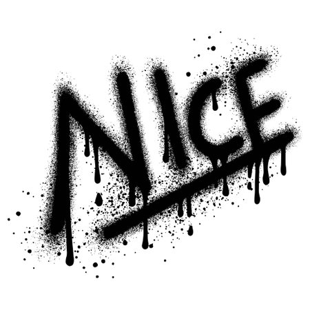 graffiti Nice text sprayed in black over white.のイラスト素材
