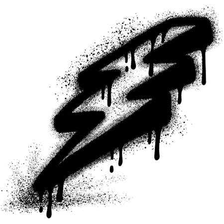 Spray Painted Graffiti thunderbolt Sprayed isolated with a white background.のイラスト素材