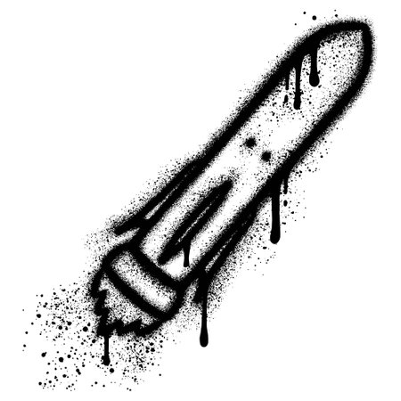 Guided missile weapon graffiti with black spray paint. vector illustration.のイラスト素材