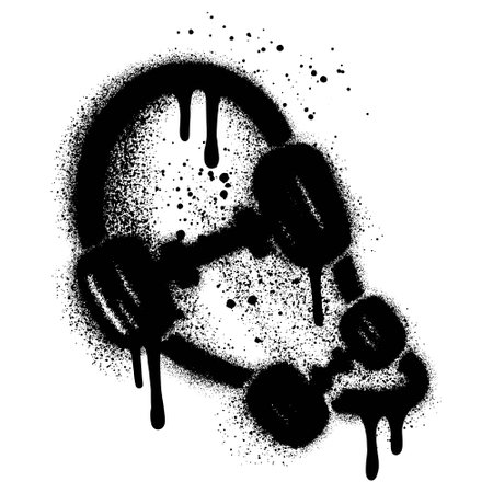 Skateboard graffiti sprayed with spray paint isolated on white background. EPS 10.のイラスト素材