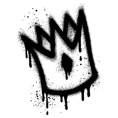 graffiti spray crown icon isolated on white background.のイラスト素材