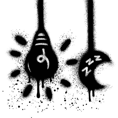 Graffiti Lamp for home decoration, isolated pendant lamp for children's bedroom concept designのイラスト素材