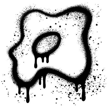 Fried eggs in urban graffiti style with black spray paint. vector illustration.のイラスト素材