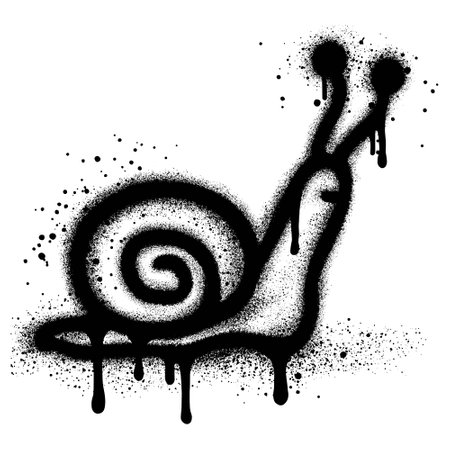 Snails graffiti with black spray paint.のイラスト素材