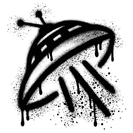 Spray Painted Graffiti ufo icon isolated with a white background. Vector design street art. Eps 10.のイラスト素材