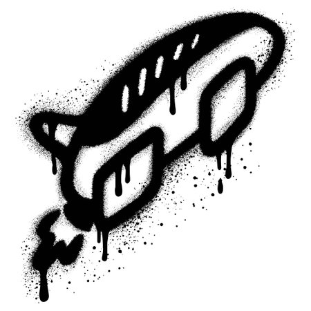 Spray Painted Graffiti spacecraft isolated with a white background. Vector design street art. Eps 10.のイラスト素材