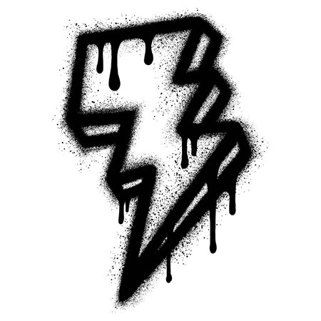 Spray Painted Graffiti lightning Sprayed isolated with a white background.のイラスト素材
