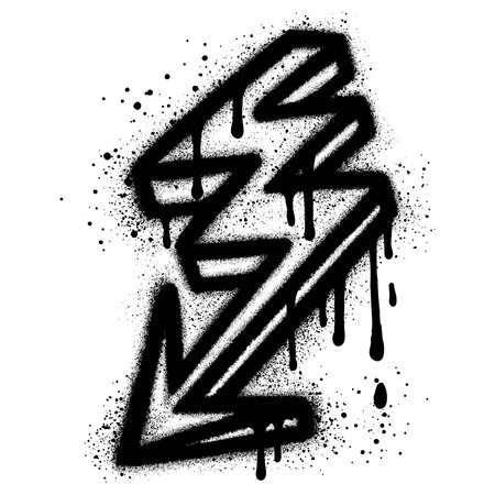 Spray Painted Graffiti lightning Sprayed isolated with a white background.のイラスト素材