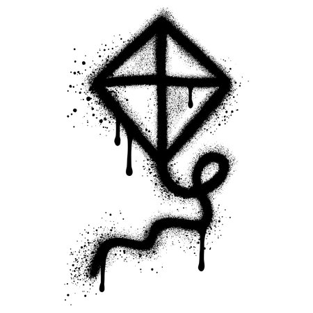 Graffiti style children's kite with black spray paint.のイラスト素材