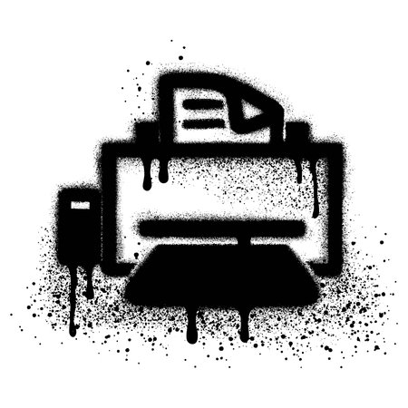 Spray Painted Graffiti Printer Sprayed isolated with a white background. Vector illustration.のイラスト素材
