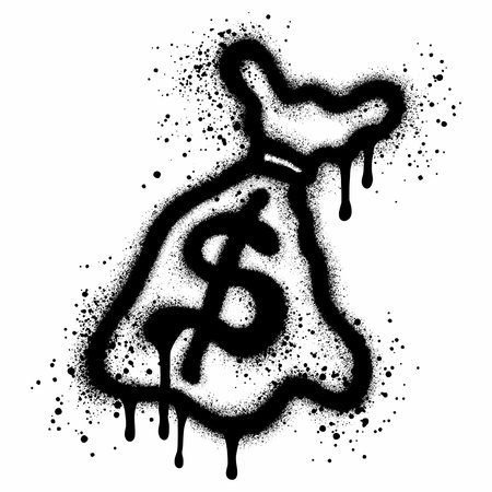 graffiti dollar sign spray painted in black. isolated on white background. eps 10.のイラスト素材