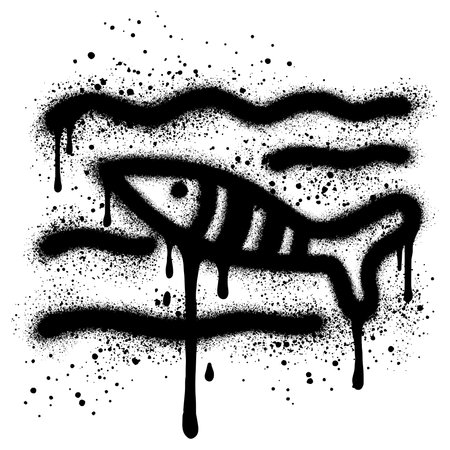 fish graffiti with black spray paint.のイラスト素材