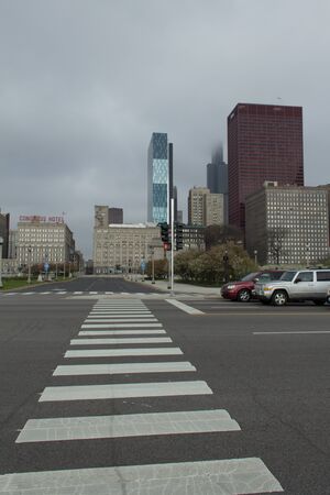 crosswalk in chicagoのeditorial素材