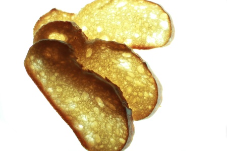 three slices of white bread