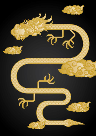 dragon ob black backgroundのイラスト素材