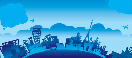 city blue illustrationのイラスト素材