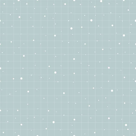 Winter seamless pattern The sky with a snow-white dot on the blue background and a square grid as a wallpaper. New year backdrop Design used for fabric, textile, publication, vector illustrationのイラスト素材
