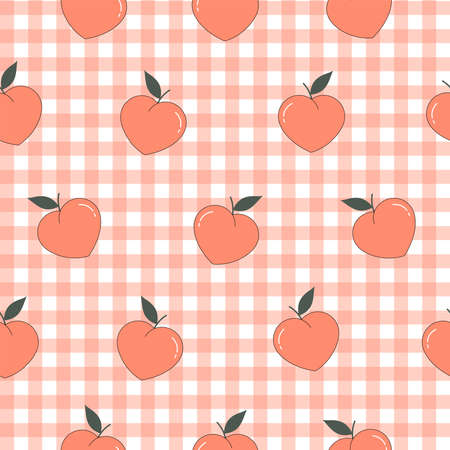 Colorful orange peach background Seamless repeating pattern And has a square grid as wallpaper Use for publications, fabrics, textiles. Vector illustrationのイラスト素材