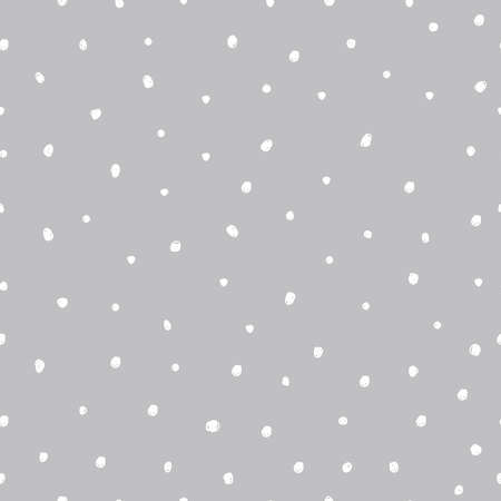 Seamless vector pattern Hand drawn polka dots on the gray backgroundのイラスト素材