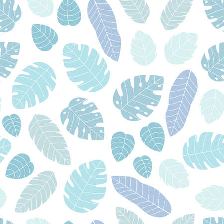 Vector leaf pattern Seamless background Hand drawn design in cartoon style Used for printing, wallpapers, fashion textilesのイラスト素材
